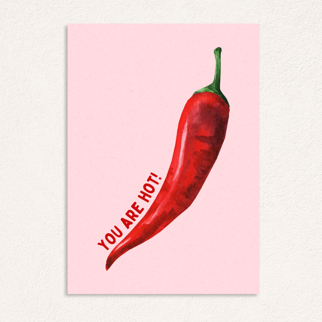 you are hot! peper kaart